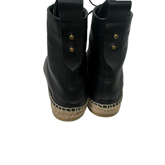 Frame Le Boston Leather High Top Espadrilles Booties Size 38.5 EU 7.5 US - Picture 13 of 16